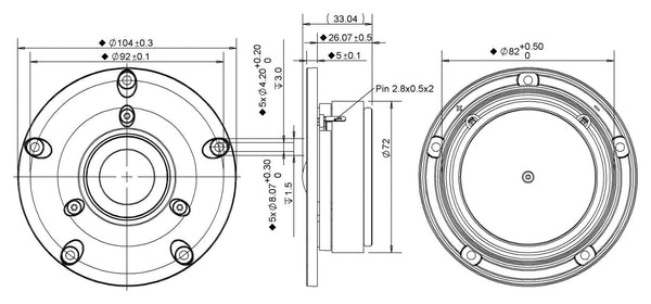 Vifa Peerless DX25TG59-04 Tweeter - Willys-Hifi Ltd