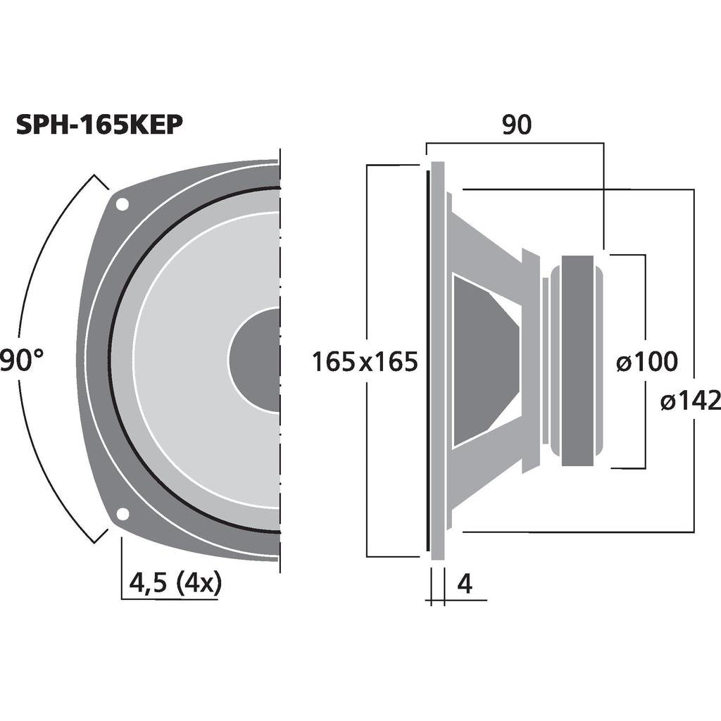 Monacor SPH-165KEP dimensions