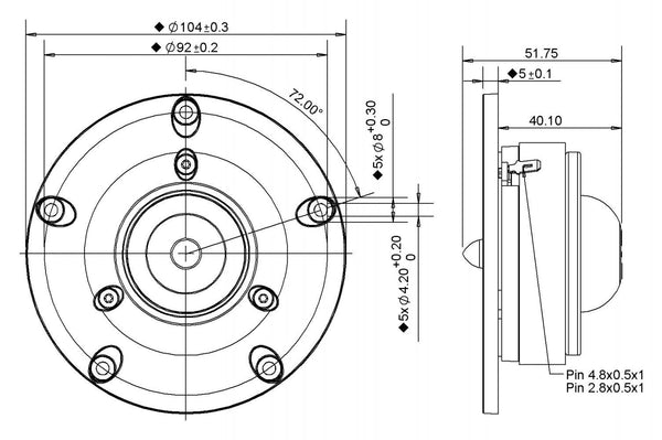 Vifa Peerless XT25BG60-04 Tweeter - Willys-Hifi Ltd