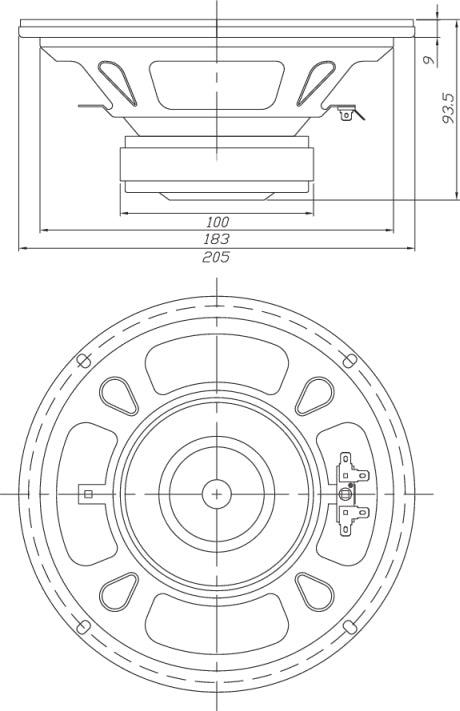 Dayton Audio DC200-8 drawing