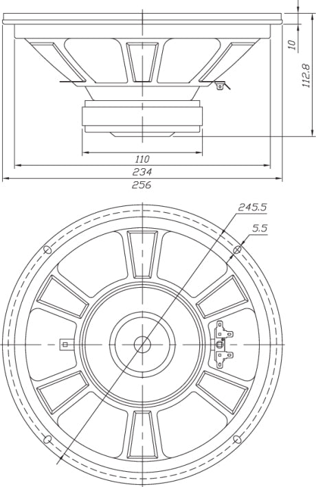 Dayton Audio DC250-8 drawing