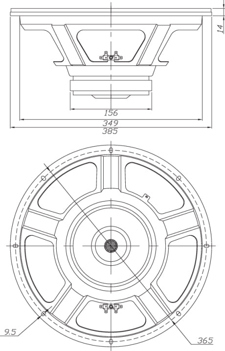 Dayton Audio DC380-8 drawing