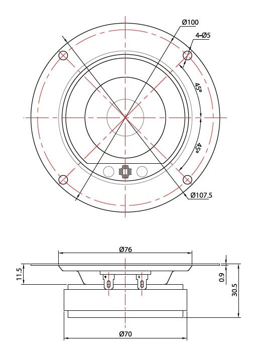 GRS PRT-8 Tweeter drawing