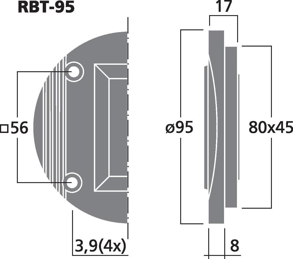 Monacor RBT-95 drawing