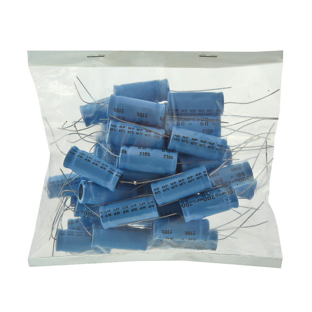 200uf Electrolytic Bipolar Capacitors. BULK BAG 50 - Willys-Hifi Ltd
