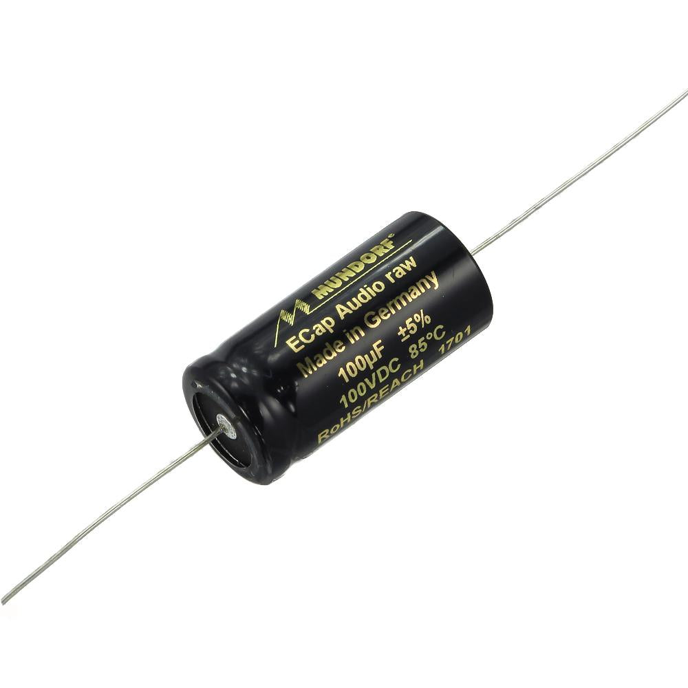 Mundorf ECap AC 100uf 100V Bipolar Electrolytic Capacitor - RAW