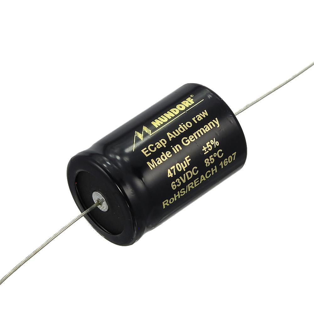 Mundorf ECap AC 470uf 63V Bipolar Electrolytic Capacitor - RAW